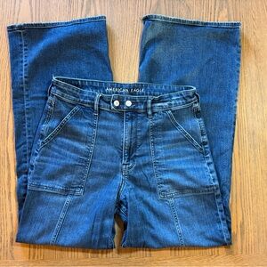 American Eagle Super Stretch High Waisted Baggy WideLeg Jeans